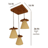 Propel Brown Solid Wood Cluster Hanging Light