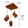 Focal Brown Solid Wood Cluster Hanging Light