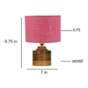 Amaya Pink Jute table lamp with Natural Wood Base