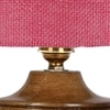 Amaya Pink Jute table lamp with Natural Wood Base