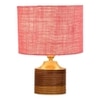 Amaya Pink Jute table lamp with Natural Wood Base