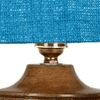 Reese Turquoise Jute lamp with Natural Wood Base