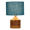 Reese Turquoise Jute lamp with Natural Wood Base