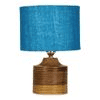 Reese Turquoise Jute lamp with Natural Wood Base