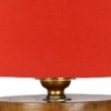 Corinna Orange cotton table lamp with Natural Wood Base