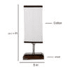 Elske white & black cotton table lamp with Square Brown Wood Base