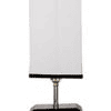 Elske white & black cotton table lamp with Square Brown Wood Base