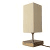 Eowyn off-white cotton table lamp with Square Natural Wood Base