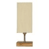 Eowyn off-white cotton table lamp with Square Natural Wood Base