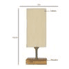 Eowyn off-white cotton table lamp with Square Natural Wood Base