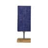 Fitzgerald Blue Jute table lamp with Square Natural Wood Base