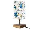 Flavius Multicolor cotton table lamp with Square Natural Wood Base