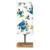 Flavius Multicolor cotton table lamp with Square Natural Wood Base