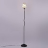 Hazel Multicolour Glass Floor Lamp with Black Iron Base