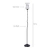 Hazel Multicolour Glass Floor Lamp with Black Iron Base