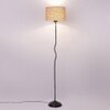 Lilian Beige Natural Fiber Floor Lamp with Black Iron Base