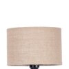 Lilian Beige Natural Fiber Floor Lamp with Black Iron Base