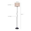 Lilian Beige Natural Fiber Floor Lamp with Black Iron Base