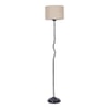 Lilian Beige Natural Fiber Floor Lamp with Black Iron Base