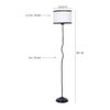 Willow Multicolour Fabric Floor Lamp with Black Iron Base