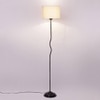 Rowan Off White Fabric Floor Lamp with Black Iron Base