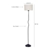 Rowan Off White Fabric Floor Lamp with Black Iron Base