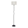 Rowan Off White Fabric Floor Lamp with Black Iron Base