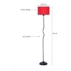 Nova Red Fabric Floor Lamp with Black Iron Base
