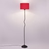 Nova Red Fabric Floor Lamp with Black Iron Base