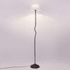 Ruby White Natural Fiber Floor Lamp with Black Iron Base