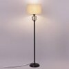 Daraine Off White Fabric Floor Lamp with Black Iron Base