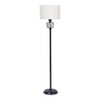 Daraine Off White Fabric Floor Lamp with Black Iron Base