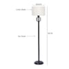 Daraine Off White Fabric Floor Lamp with Black Iron Base
