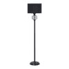 Summer Black Fabric Floor Lamp with Black Iron Base