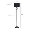 Summer Black Fabric Floor Lamp with Black Iron Base