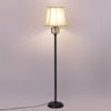 Sienna Off White Fabric Floor Lamp with Black Iron Base