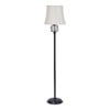 Sienna Off White Fabric Floor Lamp with Black Iron Base