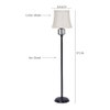 Sienna Off White Fabric Floor Lamp with Black Iron Base