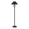 Jay Black Fabric Floor Lamp with Black Iron Base