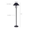 Jay Black Fabric Floor Lamp with Black Iron Base