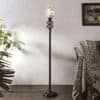 Lana Multicolour Glass Floor Lamp with Black Iron Base