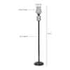 Lana Multicolour Glass Floor Lamp with Black Iron Base
