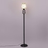 Raven Multicolour Glass Floor Lamp with Black Iron Base