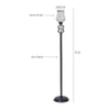 Raven Multicolour Glass Floor Lamp with Black Iron Base