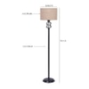 Rosemary Beige Natural Fiber Floor Lamp with Black Iron Base