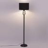 Sierra Black Fabric Floor Lamp with Black Iron Base