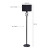 Sierra Black Fabric Floor Lamp with Black Iron Base