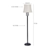 Meadow Off White Fabric Floor Lamp with Black Iron Base