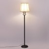 Meadow Off White Fabric Floor Lamp with Black Iron Base
