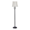 Meadow Off White Fabric Floor Lamp with Black Iron Base